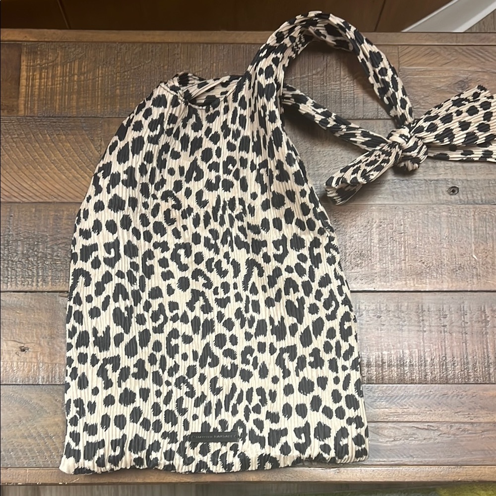 Loeffler Randall Black and Cream Leopard Print Shoulder Bag